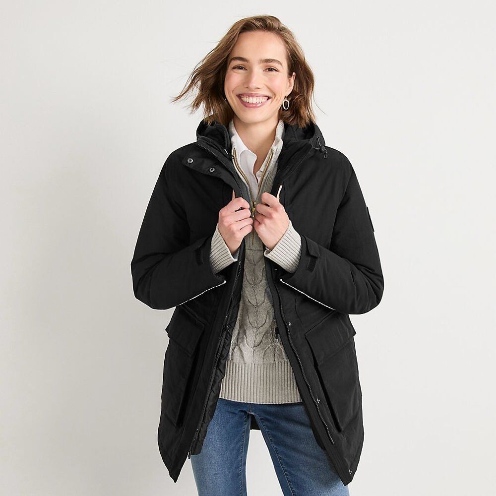LANDS’ END Squall PARKA JACKET Coat Warm Black XL